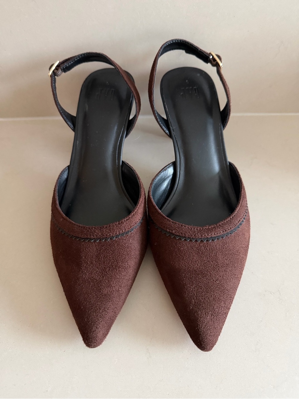 Gap Pointed Toe Brown Suede Slingback Heels - Women